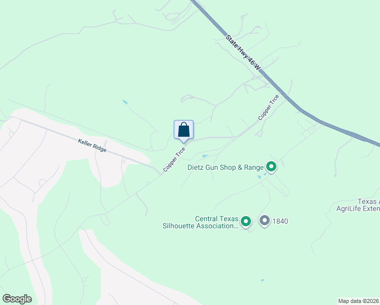 map of restaurants, bars, coffee shops, grocery stores, and more near 253 Copper Trace in New Braunfels