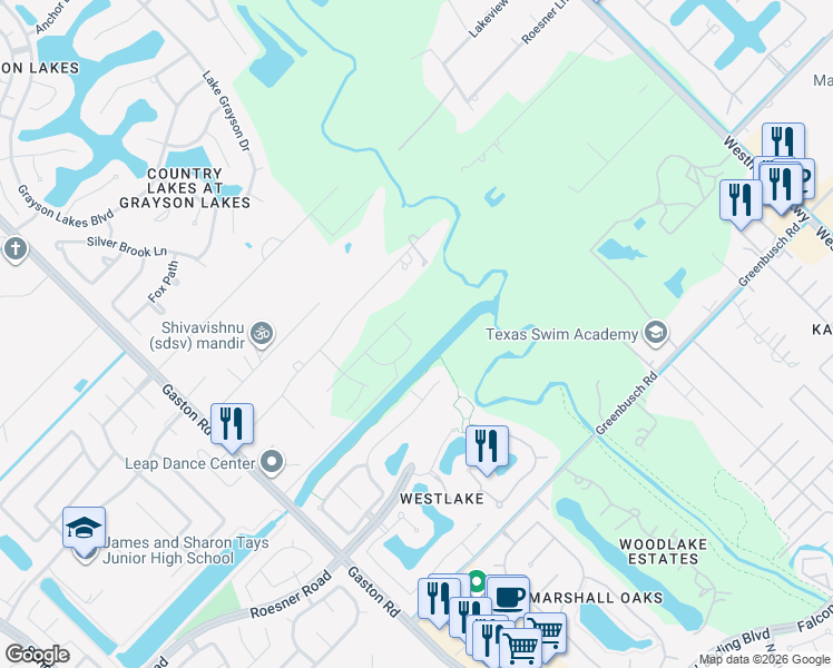 map of restaurants, bars, coffee shops, grocery stores, and more near 3303 Robinson Road in Katy