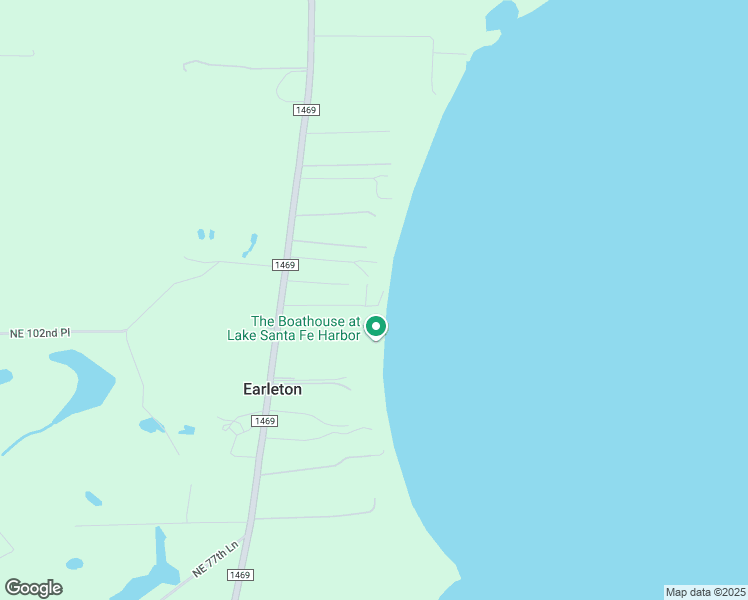 map of restaurants, bars, coffee shops, grocery stores, and more near 21108 Northeast 101st Avenue in Earleton