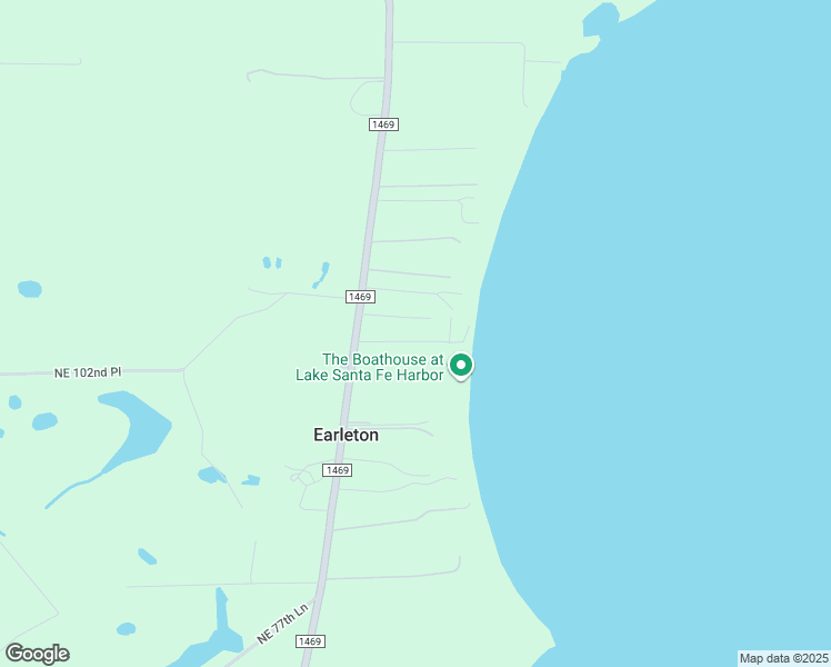 map of restaurants, bars, coffee shops, grocery stores, and more near 20950 Northeast 101st Avenue in Earleton