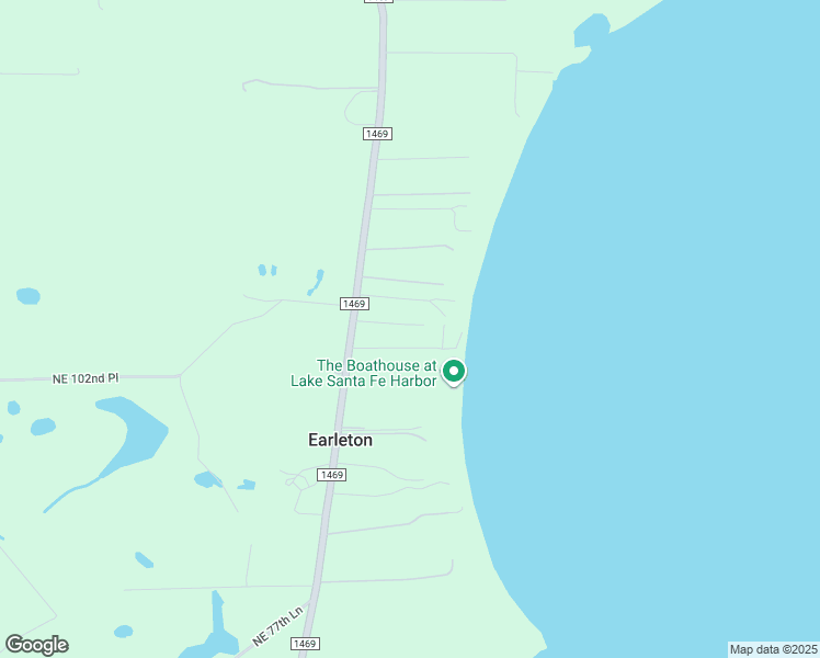 map of restaurants, bars, coffee shops, grocery stores, and more near 20950 Northeast 101st Avenue in Earleton