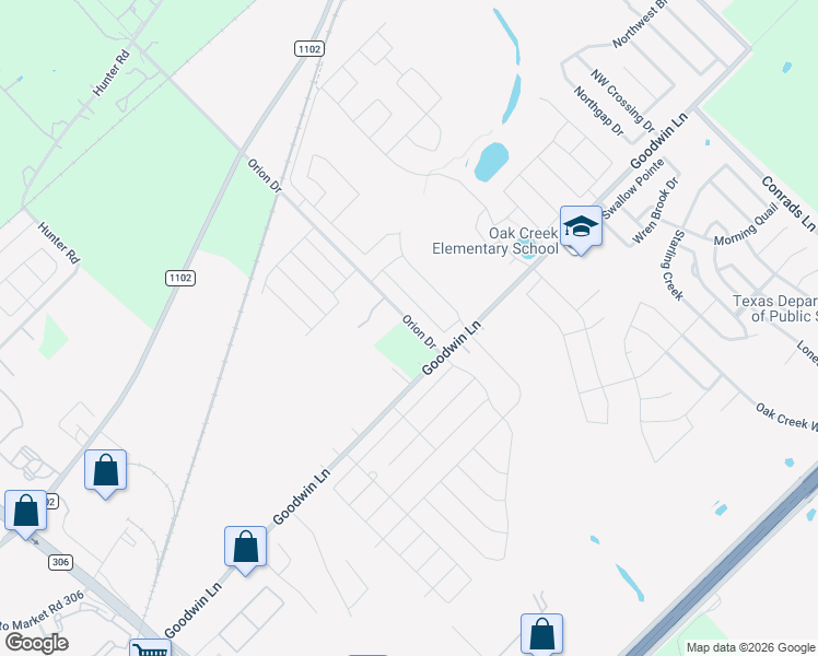 map of restaurants, bars, coffee shops, grocery stores, and more near 641 Orion Drive in New Braunfels