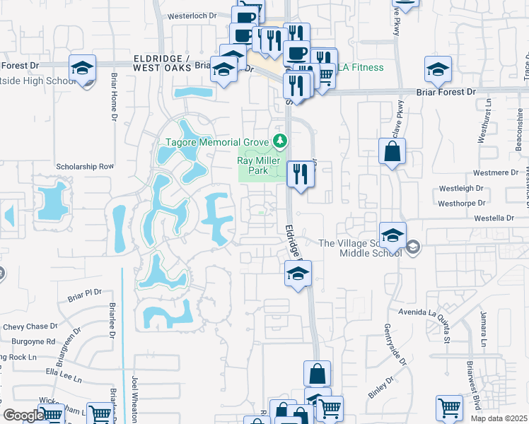 map of restaurants, bars, coffee shops, grocery stores, and more near None in Houston