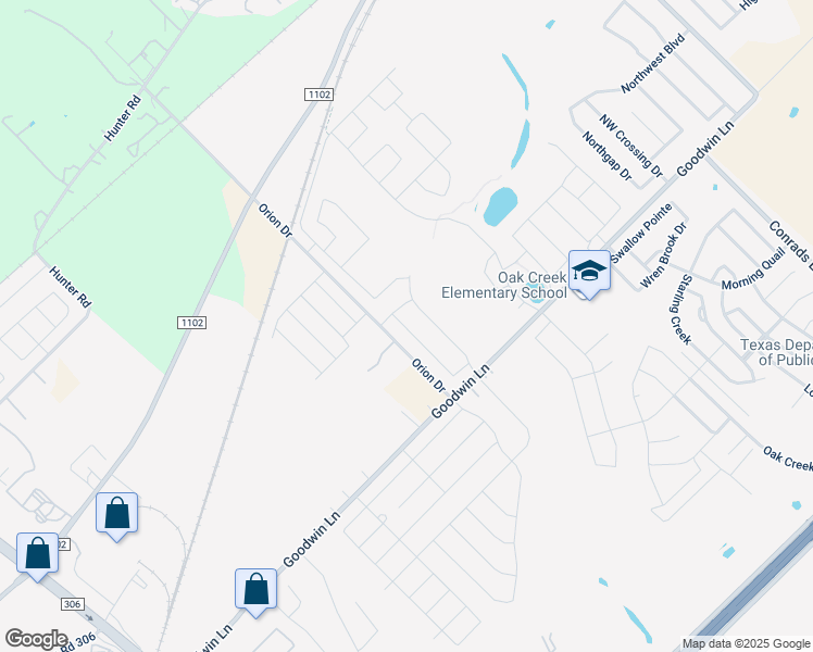 map of restaurants, bars, coffee shops, grocery stores, and more near 696 Orion Drive in New Braunfels