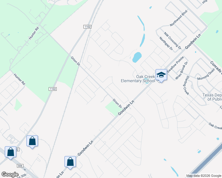 map of restaurants, bars, coffee shops, grocery stores, and more near 696 Orion Drive in New Braunfels