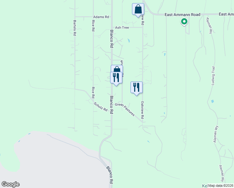 map of restaurants, bars, coffee shops, grocery stores, and more near 30620 Blanco Road in Bulverde