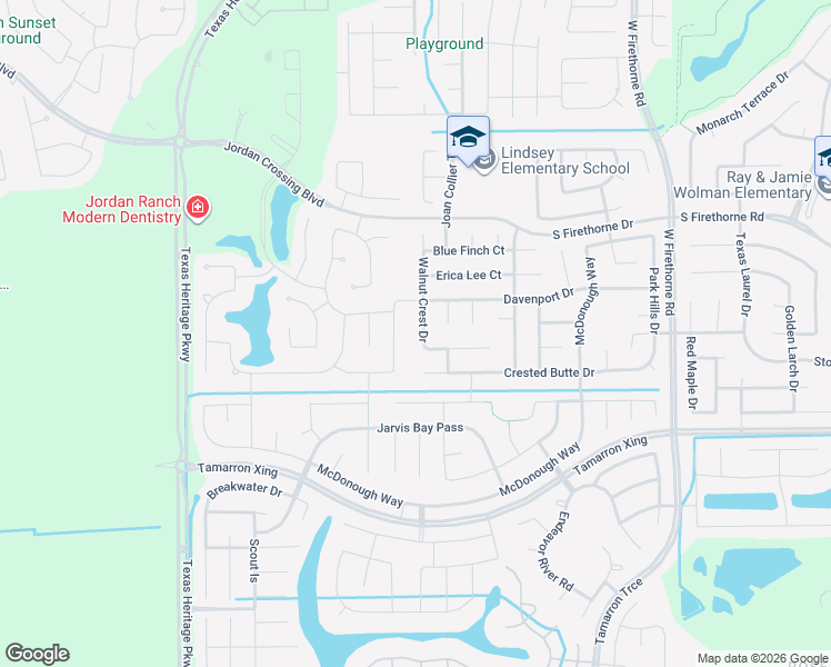 map of restaurants, bars, coffee shops, grocery stores, and more near 2830 Walnut Crest Drive in Katy