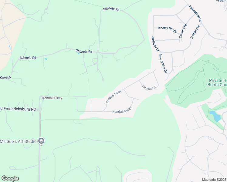 map of restaurants, bars, coffee shops, grocery stores, and more near 402 Kendall Parkway in Boerne