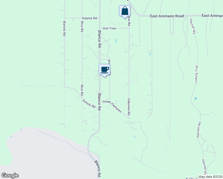 map of restaurants, bars, coffee shops, grocery stores, and more near 30602 Krueger Road in Bulverde