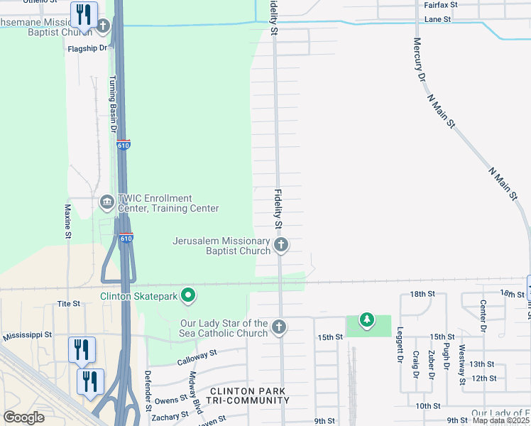 map of restaurants, bars, coffee shops, grocery stores, and more near 9729 Nedwald Street in Houston