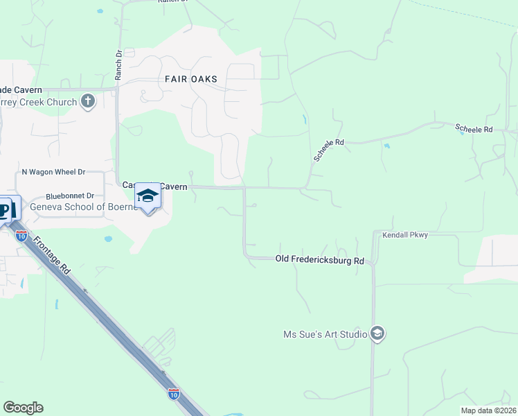 map of restaurants, bars, coffee shops, grocery stores, and more near 5 Old Fredericksburg Road in Boerne