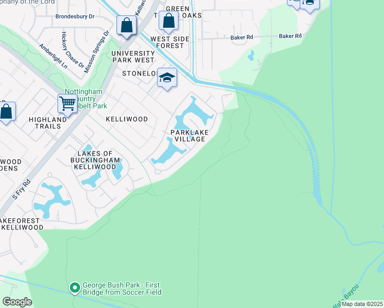 map of restaurants, bars, coffee shops, grocery stores, and more near 1823 Sparrows Ridge in Katy