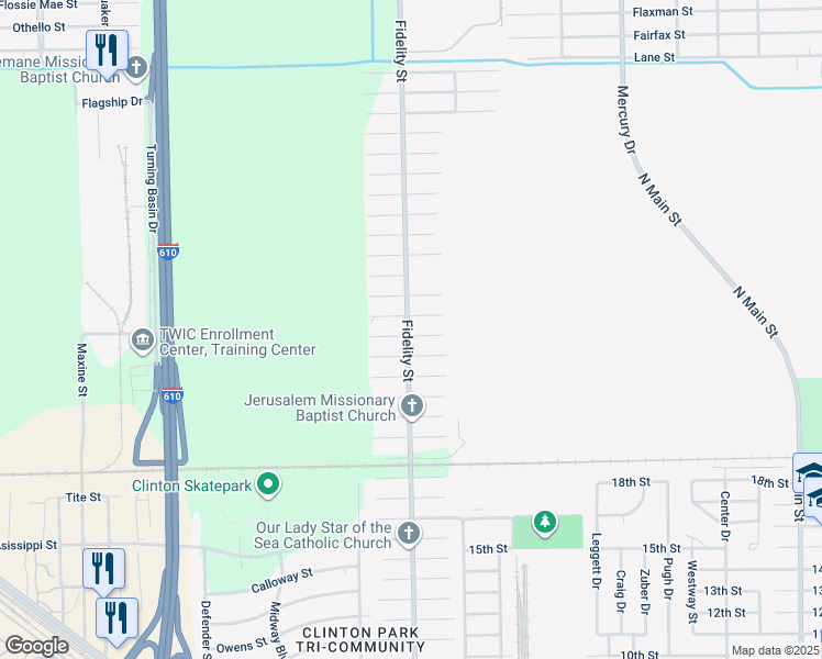 map of restaurants, bars, coffee shops, grocery stores, and more near 9700 Bennett Street in Houston
