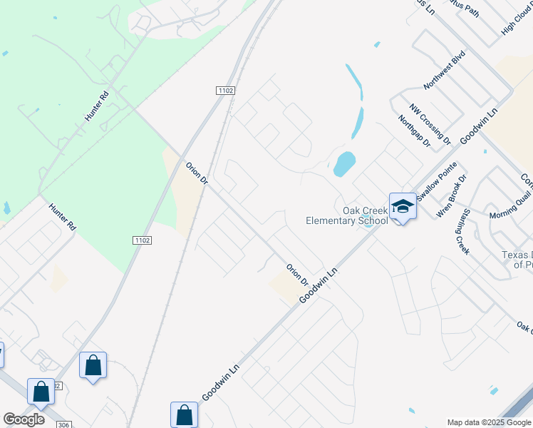 map of restaurants, bars, coffee shops, grocery stores, and more near 696-1016 Orion Drive in New Braunfels