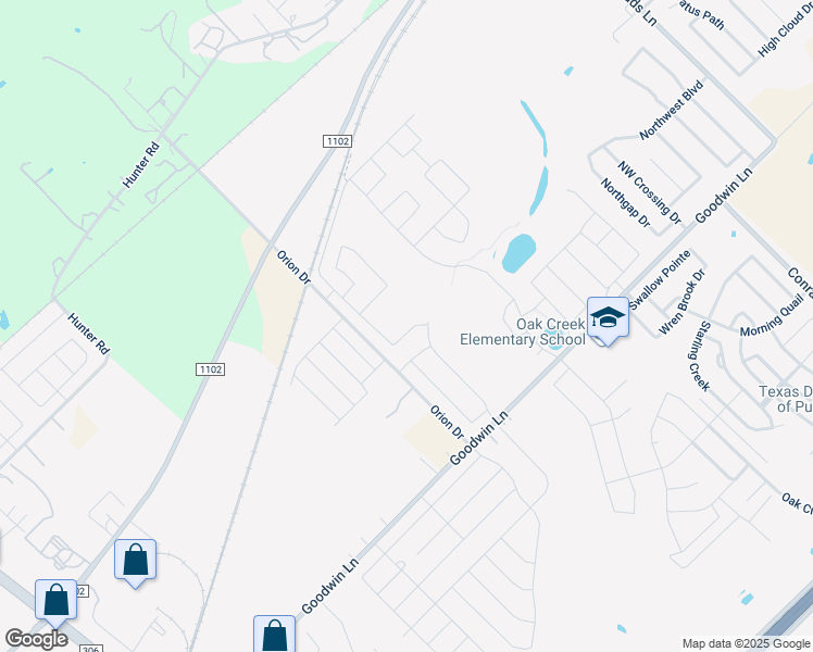 map of restaurants, bars, coffee shops, grocery stores, and more near 696-1016 Orion Drive in New Braunfels