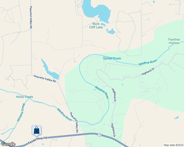map of restaurants, bars, coffee shops, grocery stores, and more near 899 Highland Dr in Bandera