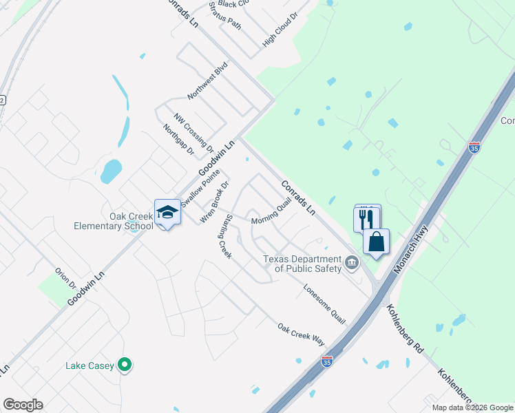 map of restaurants, bars, coffee shops, grocery stores, and more near 3247 Solitaire Path in New Braunfels