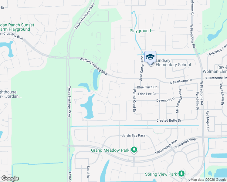 map of restaurants, bars, coffee shops, grocery stores, and more near Erica Lee Court in Katy