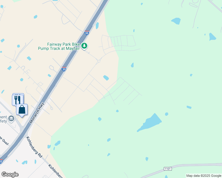 map of restaurants, bars, coffee shops, grocery stores, and more near North Interstate 35 Frontage Road in New Braunfels