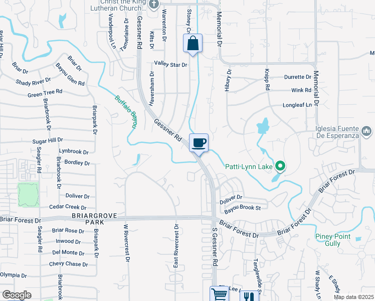 map of restaurants, bars, coffee shops, grocery stores, and more near 7 Gessner Road in Houston