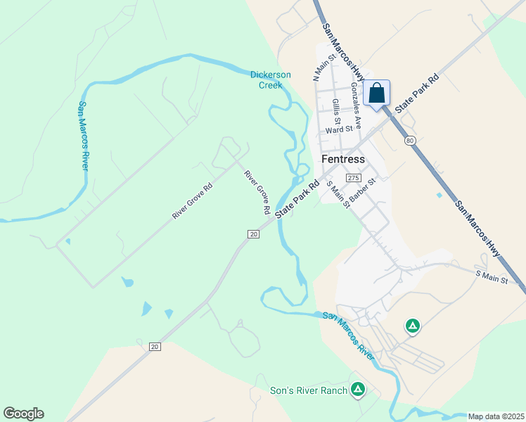 map of restaurants, bars, coffee shops, grocery stores, and more near 17062 Farm to Market 20 in Kingsbury