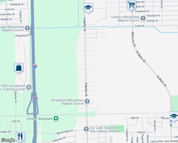 map of restaurants, bars, coffee shops, grocery stores, and more near 9821 Stedman Street in Houston