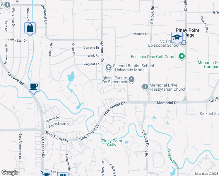 map of restaurants, bars, coffee shops, grocery stores, and more near 326 Sugar Berry Circle in Houston