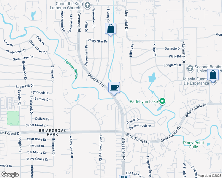 map of restaurants, bars, coffee shops, grocery stores, and more near 2 Gessner Road in Houston