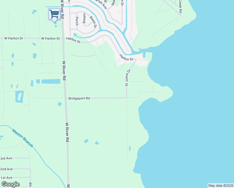 map of restaurants, bars, coffee shops, grocery stores, and more near 144 Bridgeport Road in Palatka
