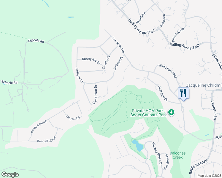 map of restaurants, bars, coffee shops, grocery stores, and more near 30804 Ovaro Circle in Boerne