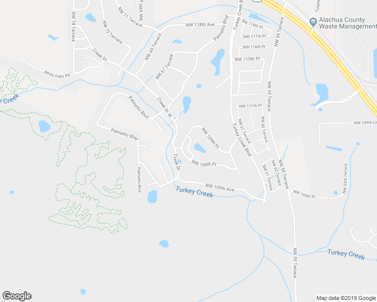 map of restaurants, bars, coffee shops, grocery stores, and more near 10821 Northwest 65 Way in Alachua