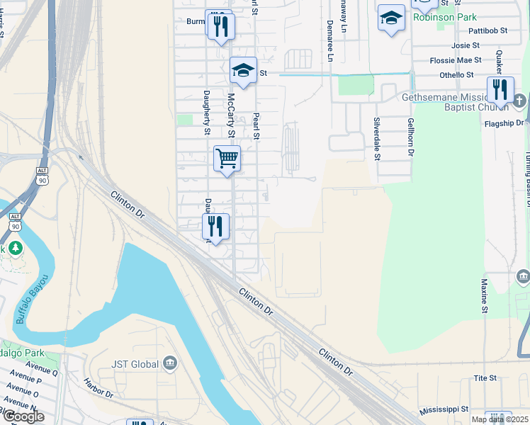 map of restaurants, bars, coffee shops, grocery stores, and more near 8212 Masterson Street in Houston