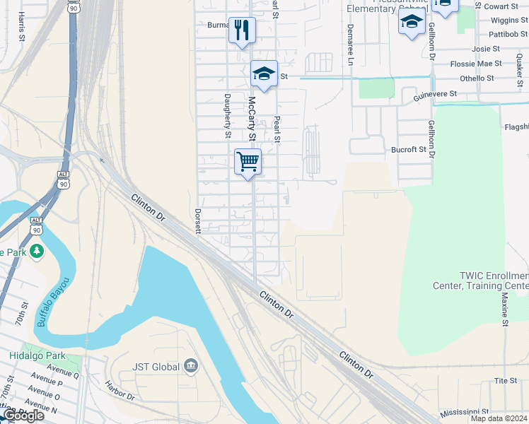 map of restaurants, bars, coffee shops, grocery stores, and more near 8116 Masterson Street in Houston