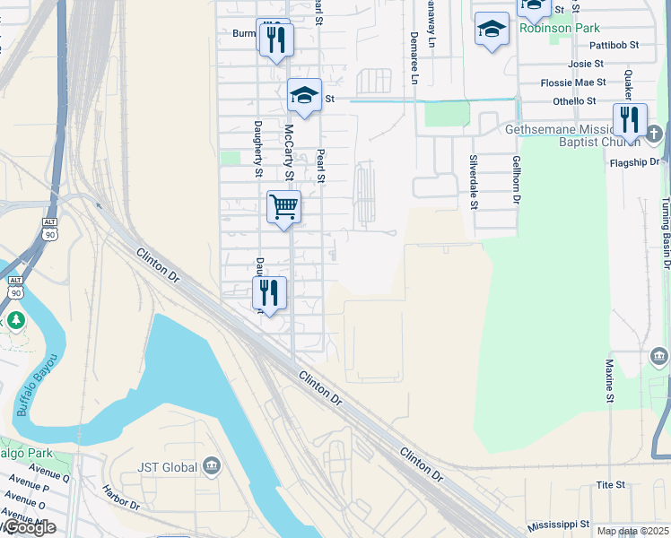 map of restaurants, bars, coffee shops, grocery stores, and more near 8212 Masterson Street in Houston