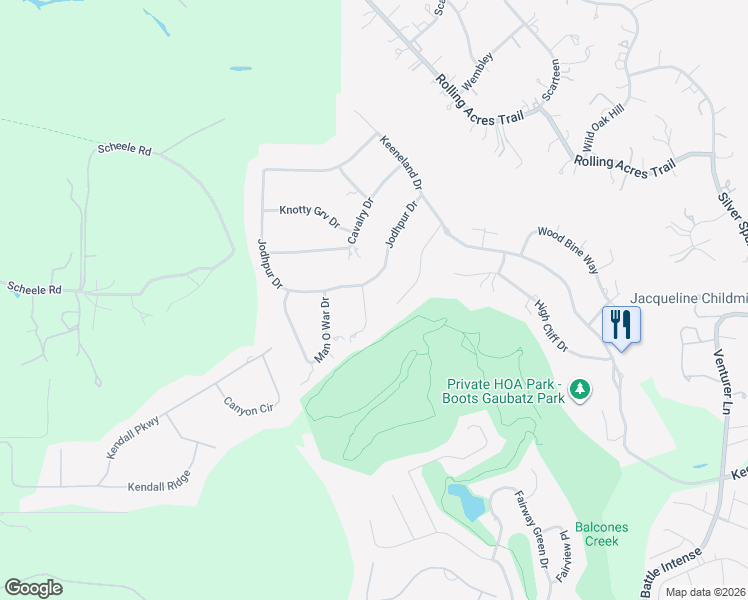 map of restaurants, bars, coffee shops, grocery stores, and more near 30804 Ovaro Circle in Boerne