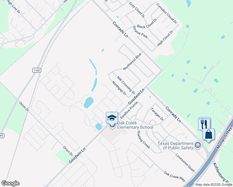 map of restaurants, bars, coffee shops, grocery stores, and more near 706 Arroyo Loma in New Braunfels