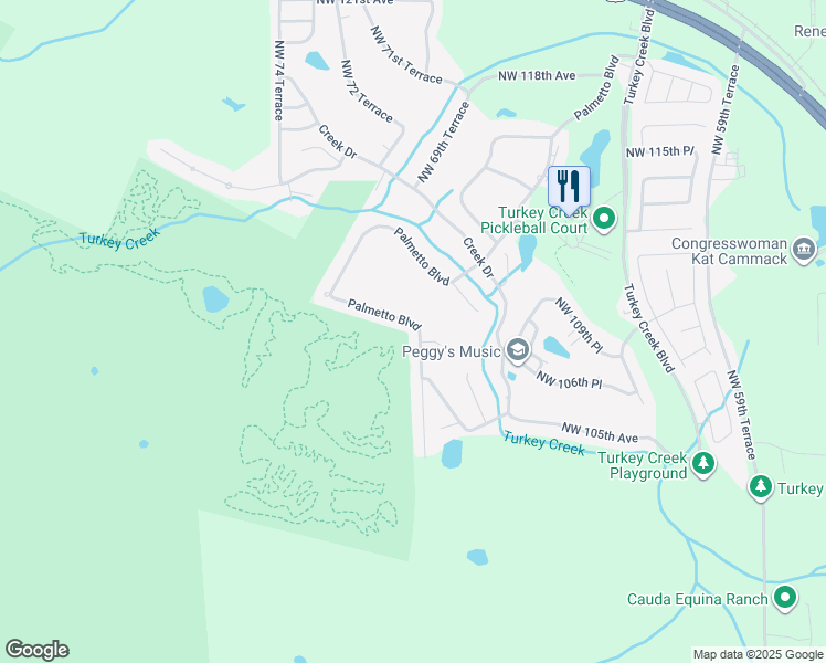 map of restaurants, bars, coffee shops, grocery stores, and more near 10720 Palmetto Boulevard in Alachua