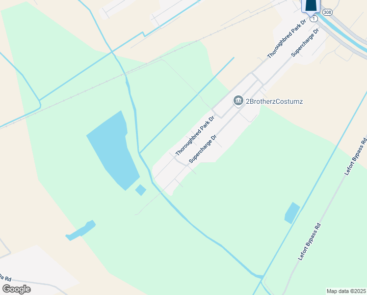 map of restaurants, bars, coffee shops, grocery stores, and more near Citation Street in Thibodaux