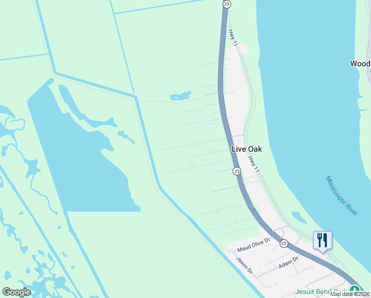 map of restaurants, bars, coffee shops, grocery stores, and more near 191 Wilson Street in Belle Chasse