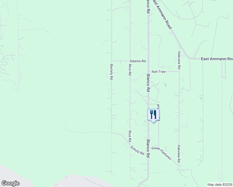 map of restaurants, bars, coffee shops, grocery stores, and more near 31045 Rice Road in Bulverde