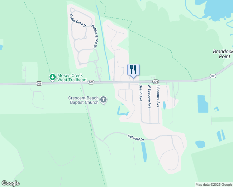 map of restaurants, bars, coffee shops, grocery stores, and more near 128 Coastal Hammock Way in St. Augustine