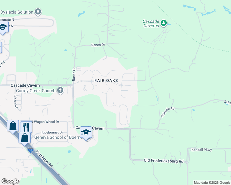 map of restaurants, bars, coffee shops, grocery stores, and more near 217 Wickersham in Boerne