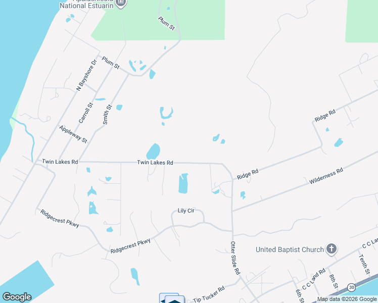 map of restaurants, bars, coffee shops, grocery stores, and more near 1 Bear Run Road in Eastpoint