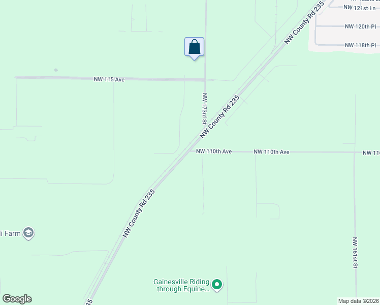 map of restaurants, bars, coffee shops, grocery stores, and more near 10945 Northwest County Road 235 in Alachua