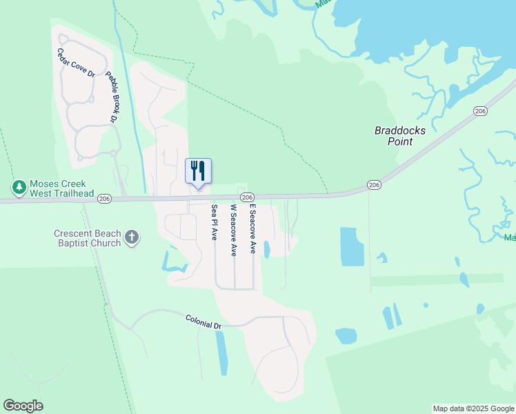 map of restaurants, bars, coffee shops, grocery stores, and more near 1146 Florida 206 in St. Augustine