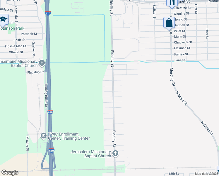 map of restaurants, bars, coffee shops, grocery stores, and more near 9720 Bucroft Street in Houston