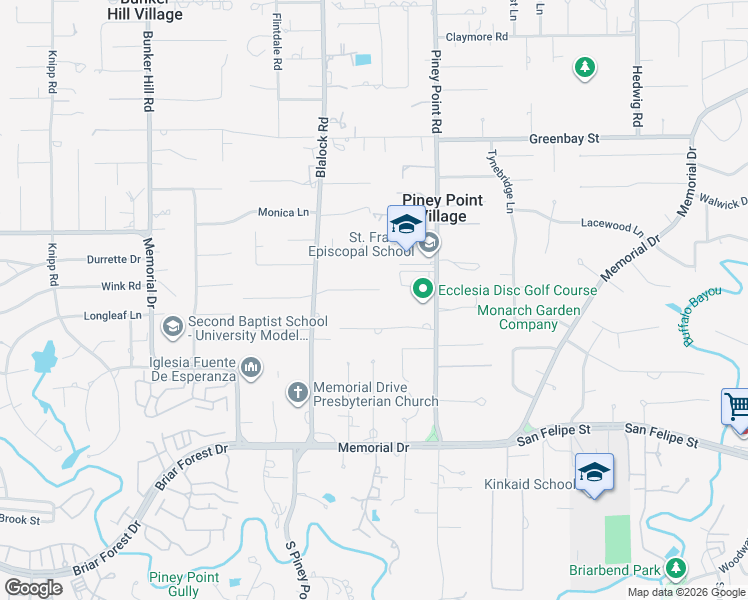 map of restaurants, bars, coffee shops, grocery stores, and more near 11522 Green Oaks Drive in Houston