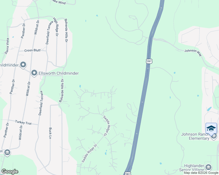 map of restaurants, bars, coffee shops, grocery stores, and more near 3030 Split Rock Cir in Bulverde