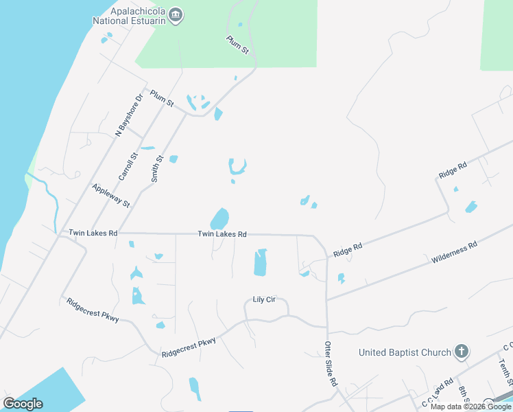 map of restaurants, bars, coffee shops, grocery stores, and more near 241 Twin Lakes Road in Eastpoint