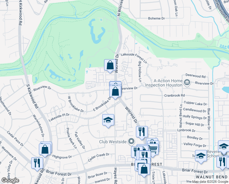 map of restaurants, bars, coffee shops, grocery stores, and more near 901 Hayes Road in Houston